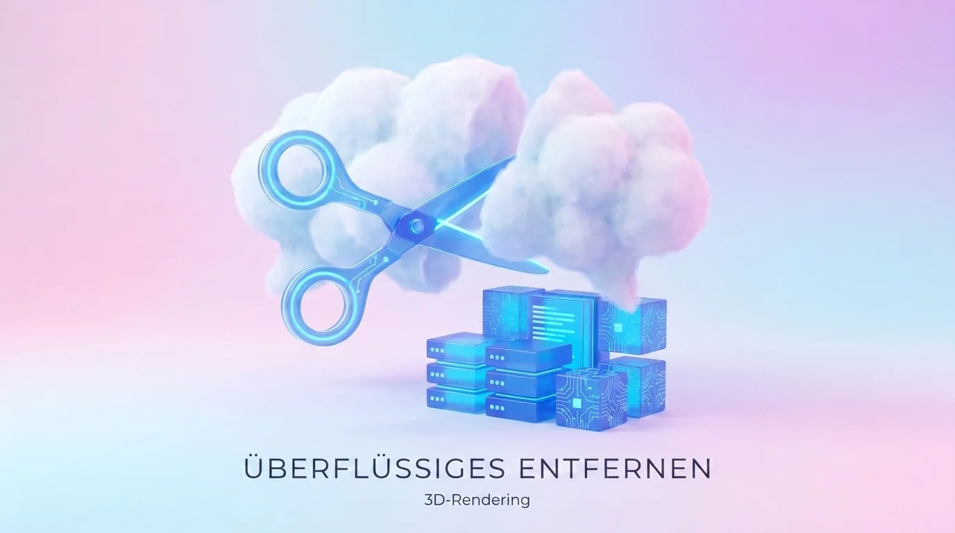 Image Placeholder 2: A pair of glowing digital scissors cutting away empty, fluffy speech bubbles, revealing solid, structured data blocks underneath.