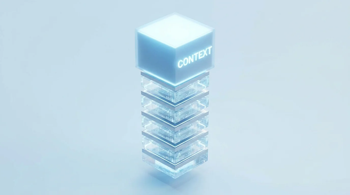 Image Placeholder 2: A chaotic cluster of unlabelled puzzle pieces next to a perfectly structured stack of puzzle pieces held together by a top piece labelled 'Context'.